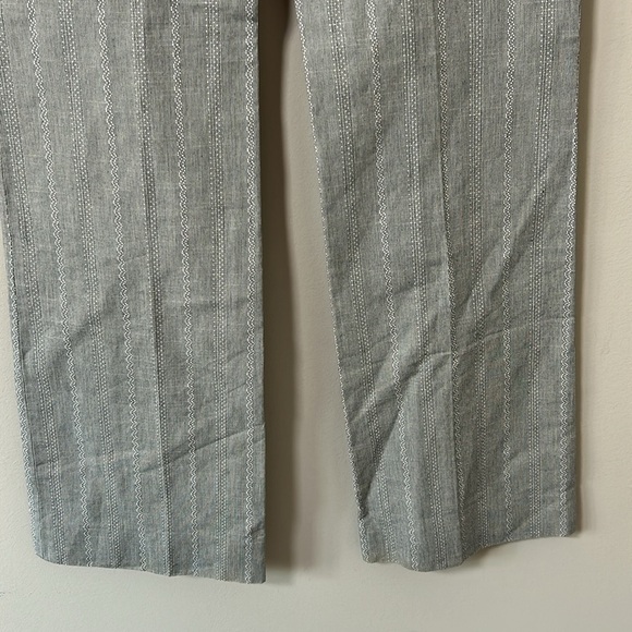 JOSEPH Striped Wide Leg Pants Grey White Pockets France Career Sz XS - Picture 8 of 12